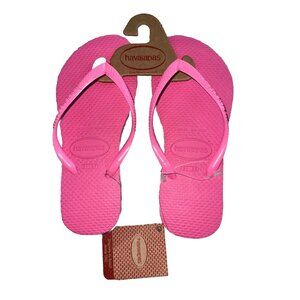 Havainas Girls Crystal Rose Flip Flops, NWT, 29/30